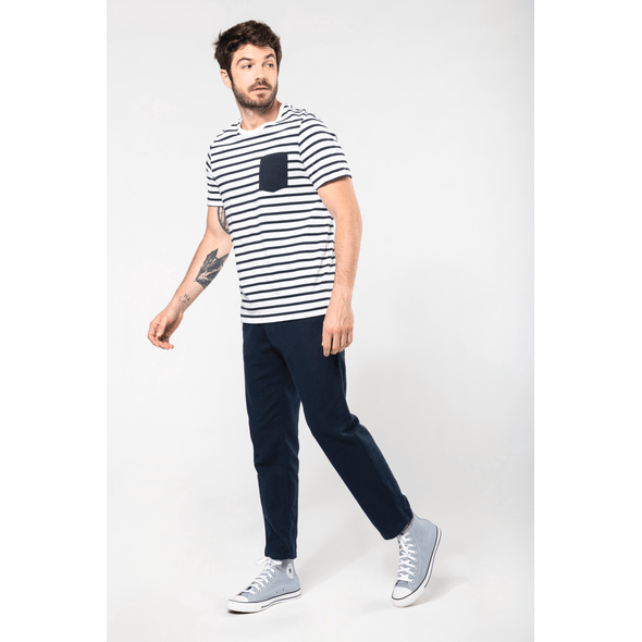 Kariban | Short-sleeved sailor-style striped T-shirt with pocket
